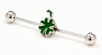 16g 1 3/8” Shamrock Industrial Barbell- Front View