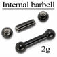 2g Internally Threaded PVD Black Steel Straight Barbell — Price Per 1