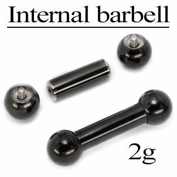 2g Internally Threaded PVD Black Steel Straight Barbell — Price Per 1 - Monster Steel