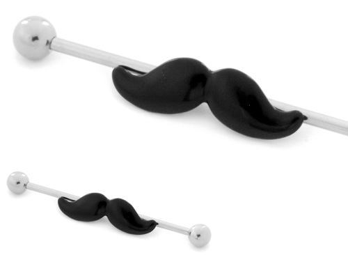 14g 1.5" Mustache Industrial Barbell - Monster Steel