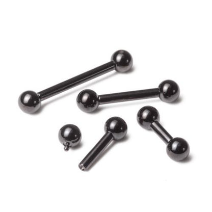 12g Internal PVD Black Straight Steel Barbell — Price Per 1 - Monster Steel