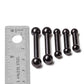 6g Black PVD Coated Steel Internal Straight Barbell – 1/2" to 1” Size Chart