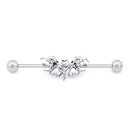 14g 1-1/2” Octopus Love Industrial Barbell