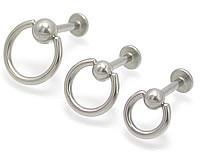 14g Lip Ring with Slave Captive Hoop - Labret Stud Body Jewelry