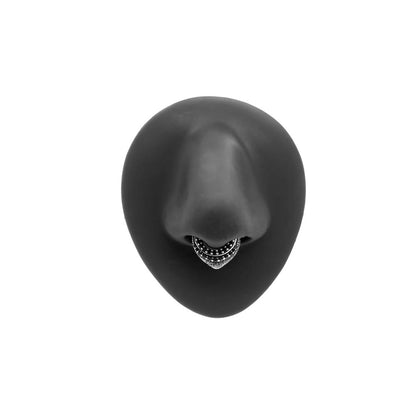 16g Black and Smoke Jewels Tiered Septum Clicker - Monster Steel