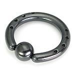 10g Industrial Captive bead ring with Drilled Holes - Monster Steel
