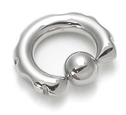 14g-2g Techno Tribal Captive Bead Ring with Smooth Indents