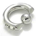 14g-2g Techno Tribal Captive Bead Ring with Vampire Tips - Monster Steel