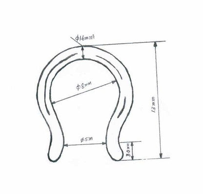 Horseshoe Septum Retainer Dimension Chart