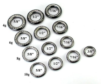 10g-4g Segment Ring – Flaming Laser - Size Chart