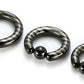 6g Black Titanium-Coated Stainless Steel Captive Ring With Stripes