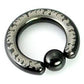 10g-4g Black Titanium-Coated Stainless Steel Captive Ring With Flames