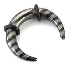 10g-4g Black Titanium-Coated Stainless Steel Pincher with Stripes - Monster Steel