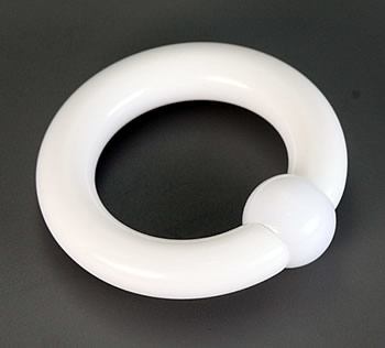 14g-00g White Acrylic Captive Rings - Monster Steel