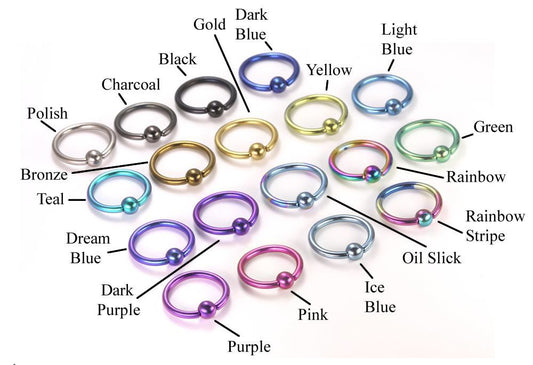 16g Titanium Grade 23 Labrets 1/4" - 3/8" 18 Color Choices - Monster Steel