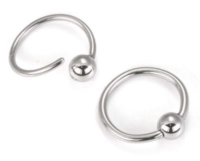 20g Annealed Stainless Steel Ring with 2mm Fixed Ball