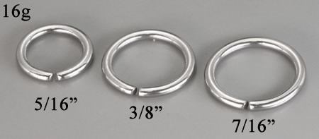 16g Seamless Annealed Stainless Steel Ring- Size Options