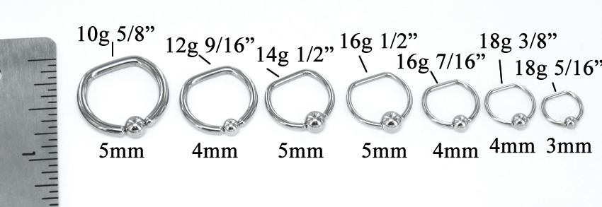 16g Stainless Steel D-Ring