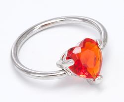 16g Heart Prong Set Captive Ring - Monster Steel