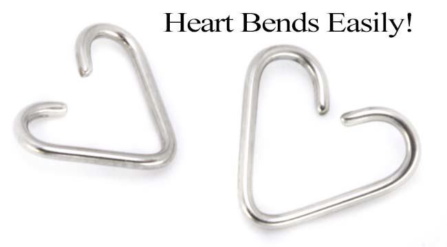 18g Annealed Steel Heart- Open and closed