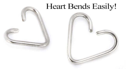 18g Annealed Steel Heart- Open and closed