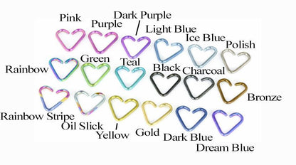16g Niobium Heart - 2 Sizes - Monster Steel