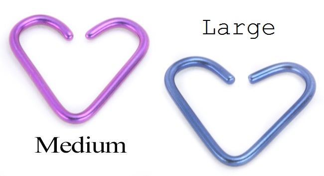 18g Niobium Heart- 2 Sizes- Size options