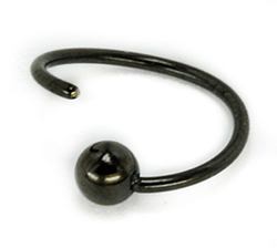 20g Annealed Black PVD Fixed Ball Ring- Ring Open