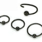 18g Annealed Black PVD Fixed Ball Ring- Size Options
