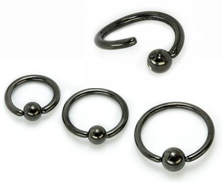 16g Blackout Annealed Fixed Bead Ring