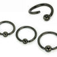 14g Blackout Annealed Fixed Bead Ring - Open