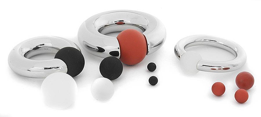 Black Silicone Ball- 4mm-15mm- In Ring