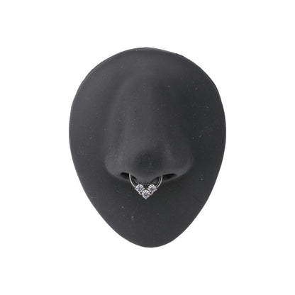 16g Steel Septum Clicker — Trinity Crystal Ring — Clicker Mechanism Unlatched