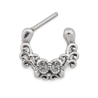 Antique Filigree Steel Septum Clicker