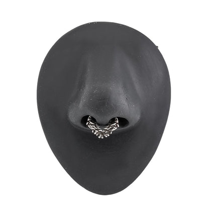 16g Seraphim Steel Septum Clicker — Hinged Snap Closure