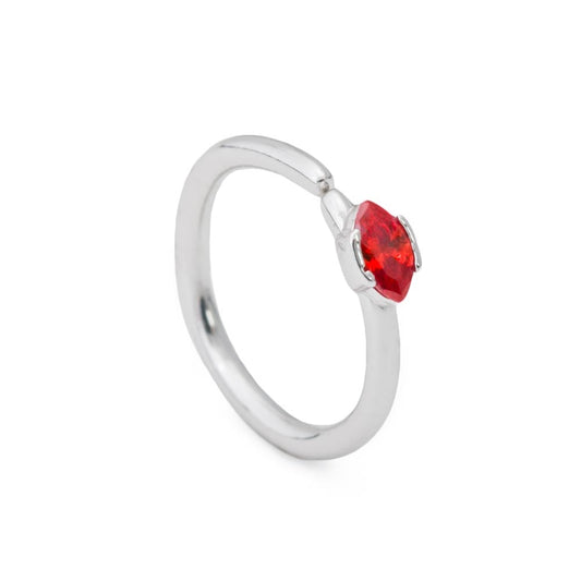 16g 3/8” Red Vesica Piscis Seamless Steel Ring — Price Per 1 - Monster Steel