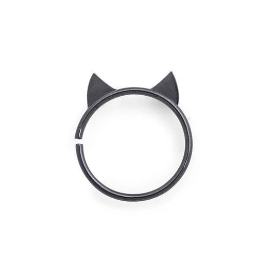 20g Cat Ear PVD Black Bendable Ring — Price Per 1 - Monster Steel