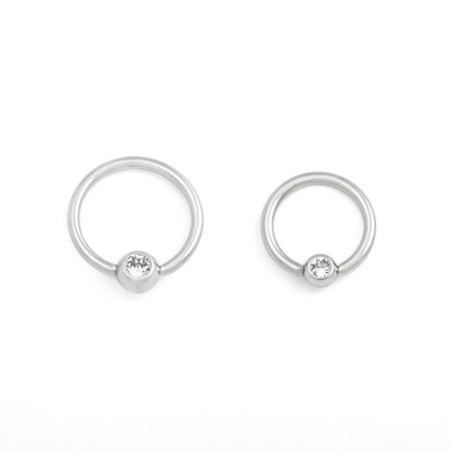 16g Annealed Steel Crystal Jewel Fixed Bead Ring — Price Per 1 - Monster Steel
