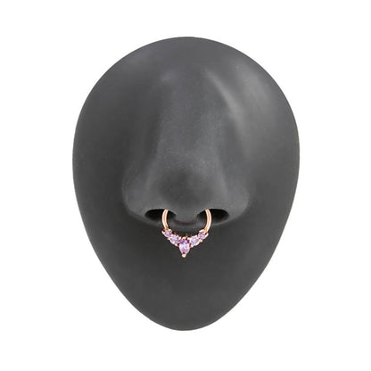 PVD Rose Gold Purple Jeweled Clicker Ring — Clicker Mechanism