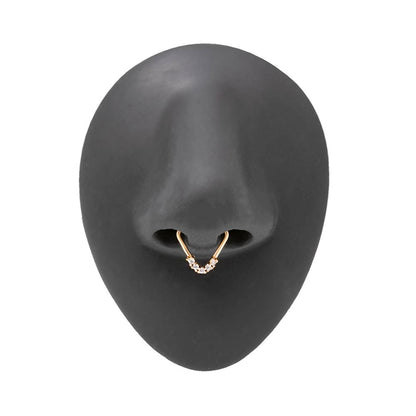 18g PVD Gold Crystalline Teardrop Bendable Ring — Price Per 1 - Monster Steel
