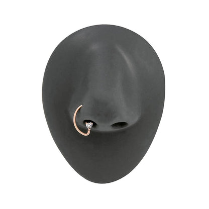 16g PVD Rose Gold Heart Crystal Bendable D-Ring