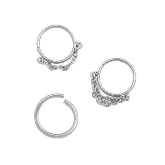 Bendable Ring Jewelry — Set of 3 Steel Seamless Rings - Monster Steel