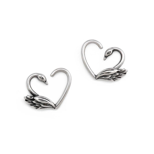 16g Antique Swan Bendable Heart Ear Jewelry — Price Per 2 - Monster Steel