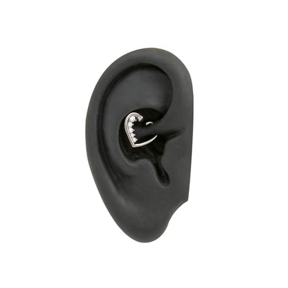 16g Descending Crystal Jewels Heart Ear Jewelry — Solo