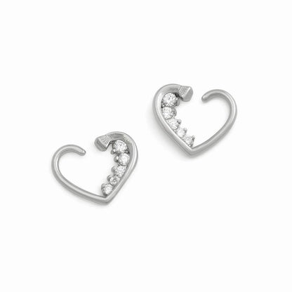 16g Descending Crystal Jewels Heart Ear Jewelry — Price Per 2 - Monster Steel