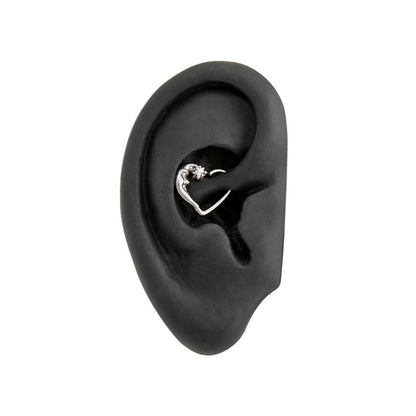 16g Crystal Star Moon Bendable Heart Ear Jewelry — Solo Shot