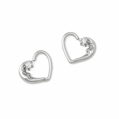 16g Crystal Star Moon Bendable Heart Ear Jewelry — Price Per 2 - Monster Steel