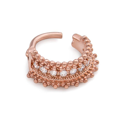 16g PVD Rose Gold Divine Royalty Septum Clicker - Monster Steel