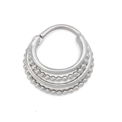 16g Rhodium Plated Opulence Septum Clicker - Monster Steel