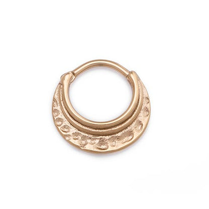 16g PVD Gold Hammered Steel Septum Clicker - Monster Steel